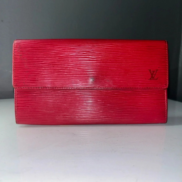 Louis Vuitton Red Epi leather Sarah Wallet SR1010